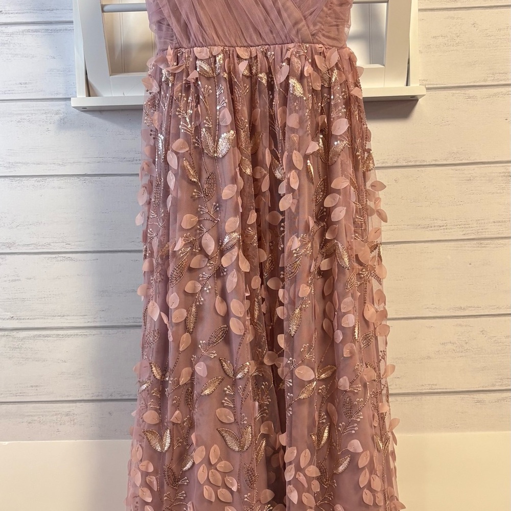 Matix Clothing Company Rose Pink Applique Tulle Gown